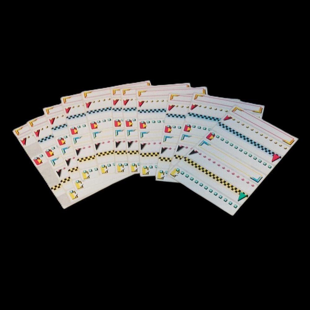 Vintage Retro Y2K 90’s File Tab Label Stickers 10 Sheets